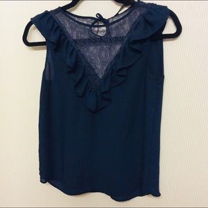 Zara Sexy V Neck Lace Sleeveless Top S